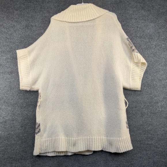 Old Navy Women's Open Front Cardigan Knit Sweater Cream XXL Fair Isle Wool Blend - Picture 6 of 13